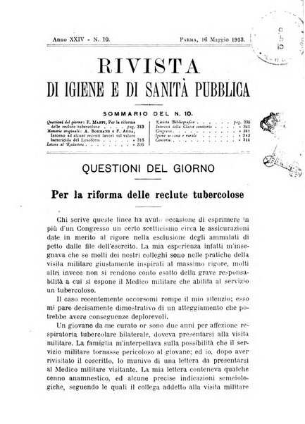 Rivista d'igiene e sanità pubblica con bollettino sanitario-amministrativo compilato sugli atti del Ministero dell'interno