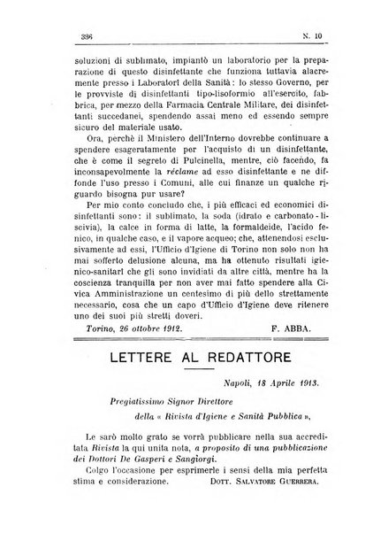 Rivista d'igiene e sanità pubblica con bollettino sanitario-amministrativo compilato sugli atti del Ministero dell'interno