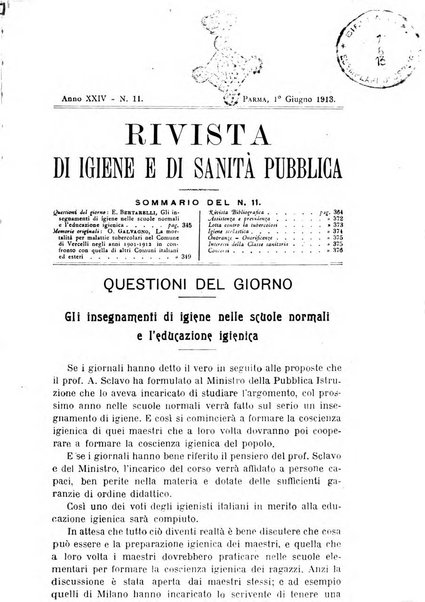 Rivista d'igiene e sanità pubblica con bollettino sanitario-amministrativo compilato sugli atti del Ministero dell'interno