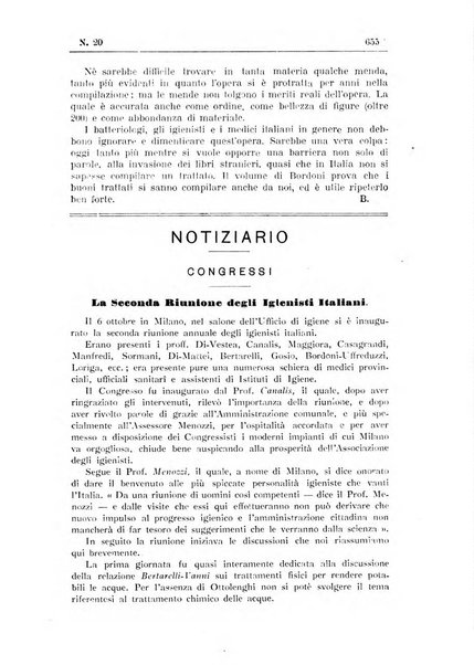 Rivista d'igiene e sanità pubblica con bollettino sanitario-amministrativo compilato sugli atti del Ministero dell'interno