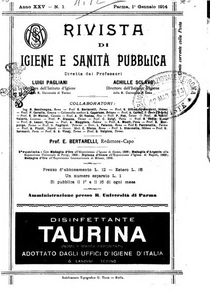 Rivista d'igiene e sanità pubblica con bollettino sanitario-amministrativo compilato sugli atti del Ministero dell'interno