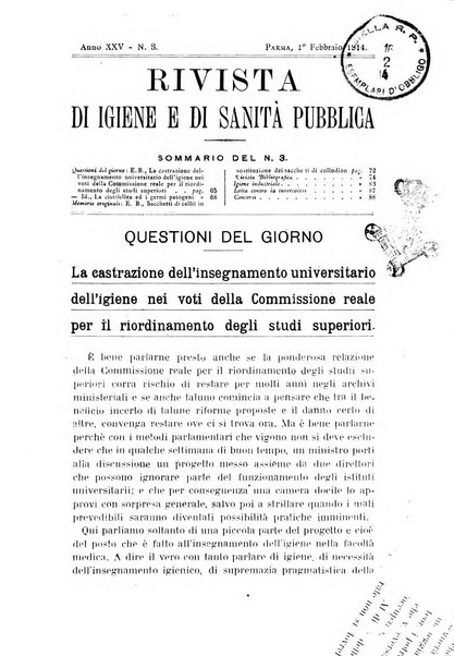 Rivista d'igiene e sanità pubblica con bollettino sanitario-amministrativo compilato sugli atti del Ministero dell'interno