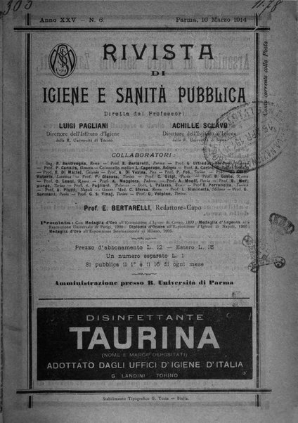 Rivista d'igiene e sanità pubblica con bollettino sanitario-amministrativo compilato sugli atti del Ministero dell'interno