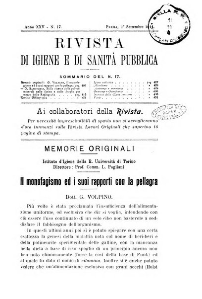 Rivista d'igiene e sanità pubblica con bollettino sanitario-amministrativo compilato sugli atti del Ministero dell'interno