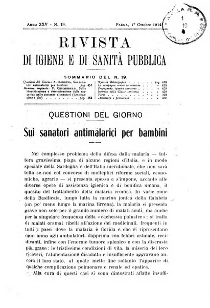 Rivista d'igiene e sanità pubblica con bollettino sanitario-amministrativo compilato sugli atti del Ministero dell'interno