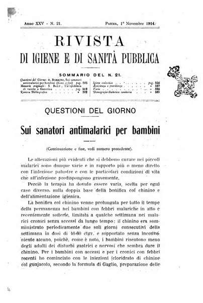 Rivista d'igiene e sanità pubblica con bollettino sanitario-amministrativo compilato sugli atti del Ministero dell'interno