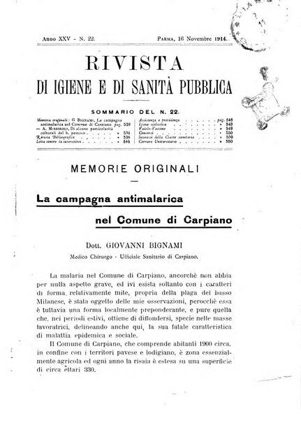 Rivista d'igiene e sanità pubblica con bollettino sanitario-amministrativo compilato sugli atti del Ministero dell'interno