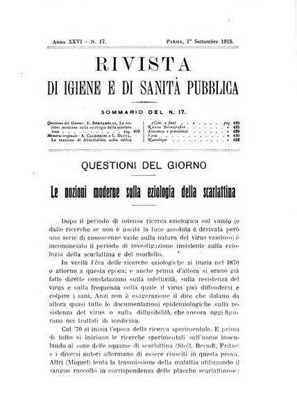 Rivista d'igiene e sanità pubblica con bollettino sanitario-amministrativo compilato sugli atti del Ministero dell'interno