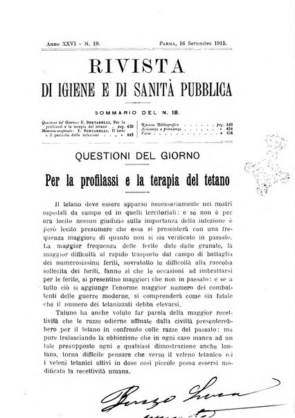 Rivista d'igiene e sanità pubblica con bollettino sanitario-amministrativo compilato sugli atti del Ministero dell'interno