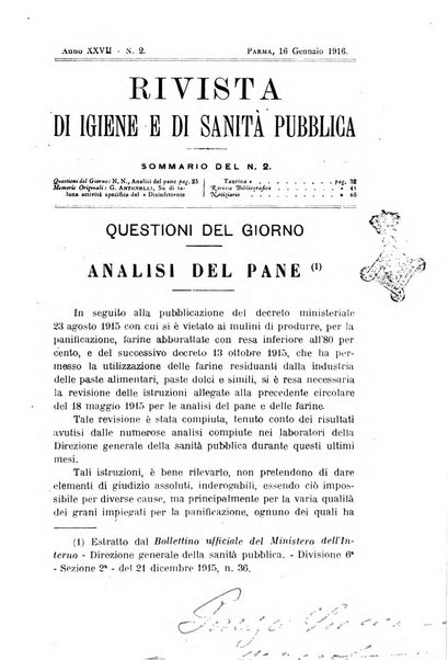 Rivista d'igiene e sanità pubblica con bollettino sanitario-amministrativo compilato sugli atti del Ministero dell'interno