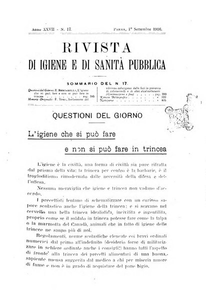 Rivista d'igiene e sanità pubblica con bollettino sanitario-amministrativo compilato sugli atti del Ministero dell'interno