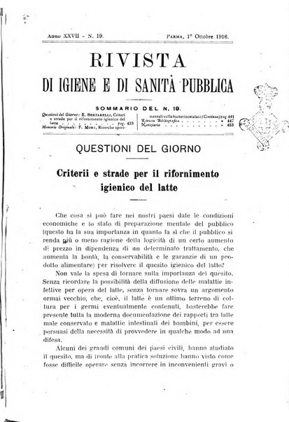 Rivista d'igiene e sanità pubblica con bollettino sanitario-amministrativo compilato sugli atti del Ministero dell'interno