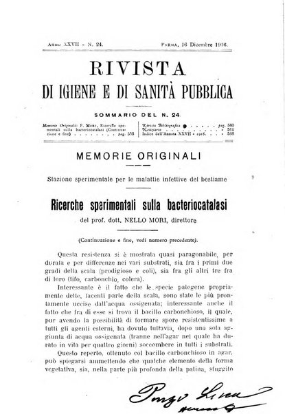 Rivista d'igiene e sanità pubblica con bollettino sanitario-amministrativo compilato sugli atti del Ministero dell'interno