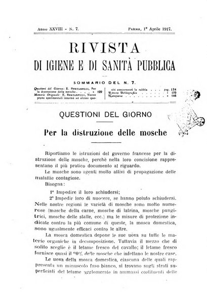 Rivista d'igiene e sanità pubblica con bollettino sanitario-amministrativo compilato sugli atti del Ministero dell'interno