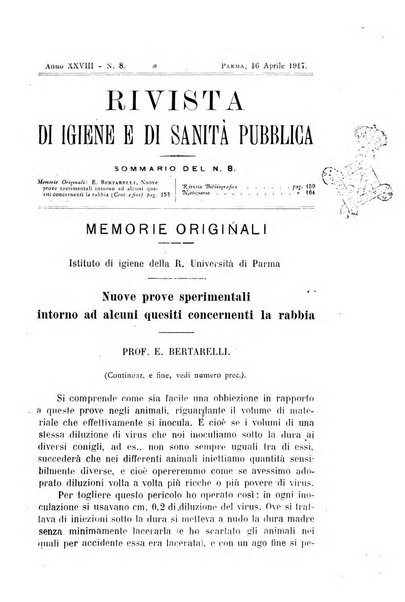 Rivista d'igiene e sanità pubblica con bollettino sanitario-amministrativo compilato sugli atti del Ministero dell'interno