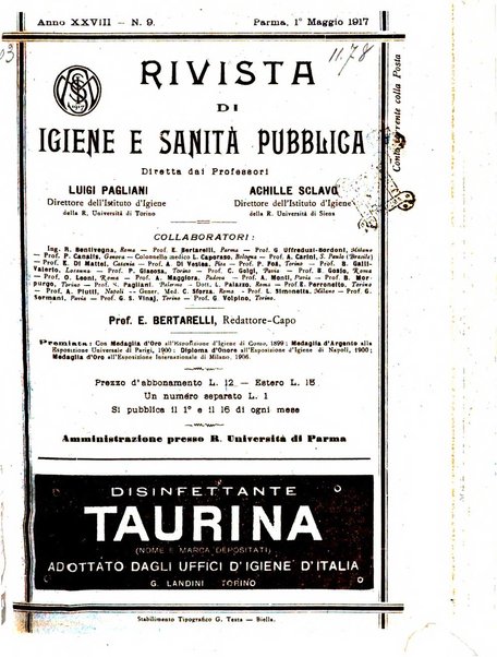 Rivista d'igiene e sanità pubblica con bollettino sanitario-amministrativo compilato sugli atti del Ministero dell'interno