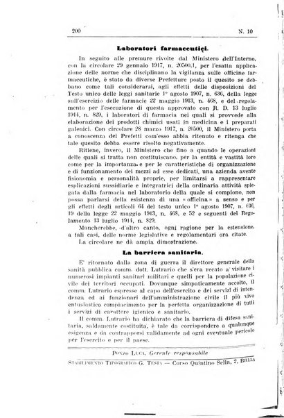 Rivista d'igiene e sanità pubblica con bollettino sanitario-amministrativo compilato sugli atti del Ministero dell'interno