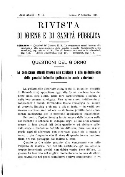 Rivista d'igiene e sanità pubblica con bollettino sanitario-amministrativo compilato sugli atti del Ministero dell'interno