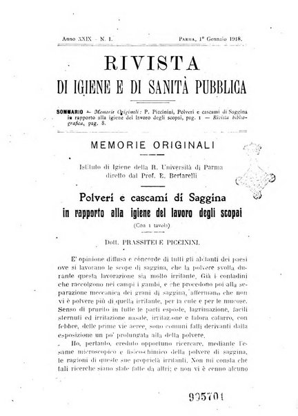 Rivista d'igiene e sanità pubblica con bollettino sanitario-amministrativo compilato sugli atti del Ministero dell'interno