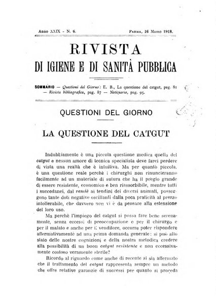 Rivista d'igiene e sanità pubblica con bollettino sanitario-amministrativo compilato sugli atti del Ministero dell'interno