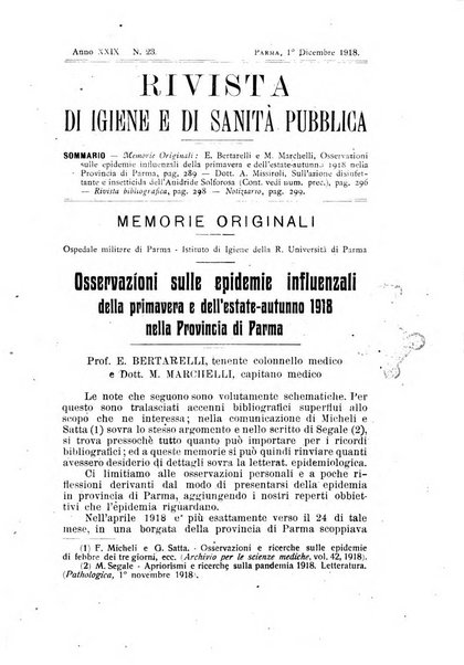 Rivista d'igiene e sanità pubblica con bollettino sanitario-amministrativo compilato sugli atti del Ministero dell'interno