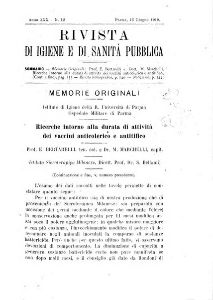 Rivista d'igiene e sanità pubblica con bollettino sanitario-amministrativo compilato sugli atti del Ministero dell'interno