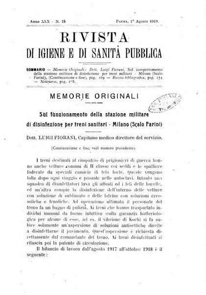 Rivista d'igiene e sanità pubblica con bollettino sanitario-amministrativo compilato sugli atti del Ministero dell'interno