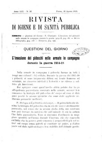 Rivista d'igiene e sanità pubblica con bollettino sanitario-amministrativo compilato sugli atti del Ministero dell'interno