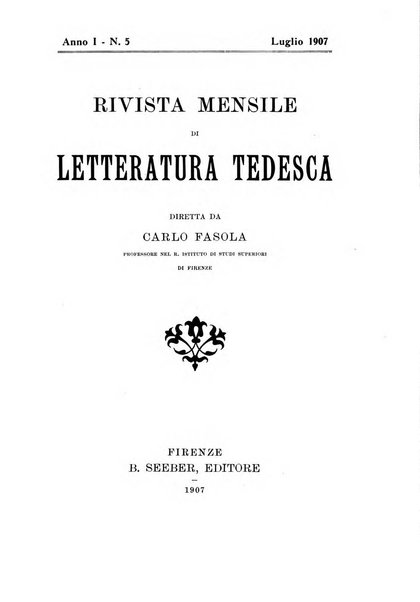 Rivista di letteratura tedesca