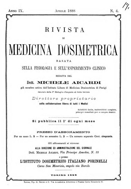 Rivista di medicina dosimetrica basata sulla filosofia e sull'esperimento clinico