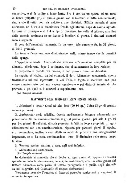 Rivista di medicina dosimetrica basata sulla filosofia e sull'esperimento clinico