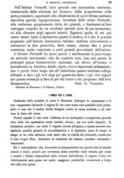 Rivista di medicina dosimetrica basata sulla filosofia e sull'esperimento clinico