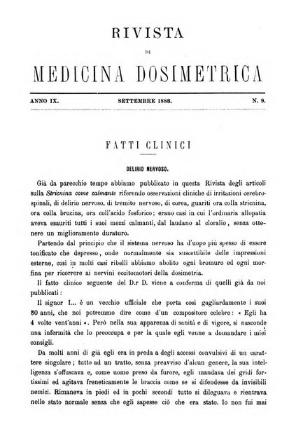 Rivista di medicina dosimetrica basata sulla filosofia e sull'esperimento clinico