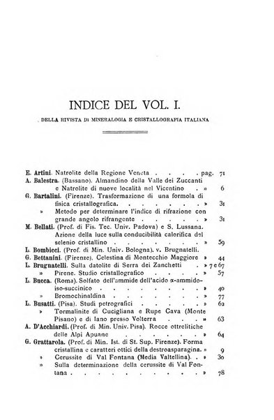 Rivista di mineralogia e cristallografia italiana