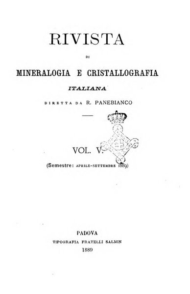 Rivista di mineralogia e cristallografia italiana