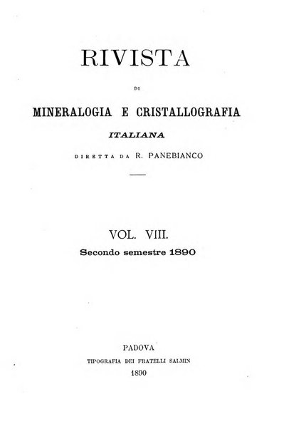 Rivista di mineralogia e cristallografia italiana