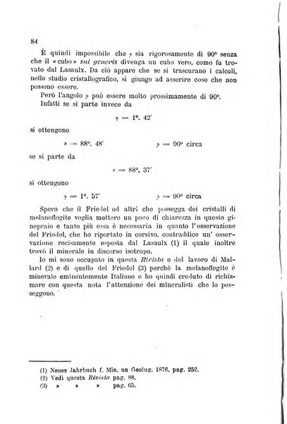 Rivista di mineralogia e cristallografia italiana