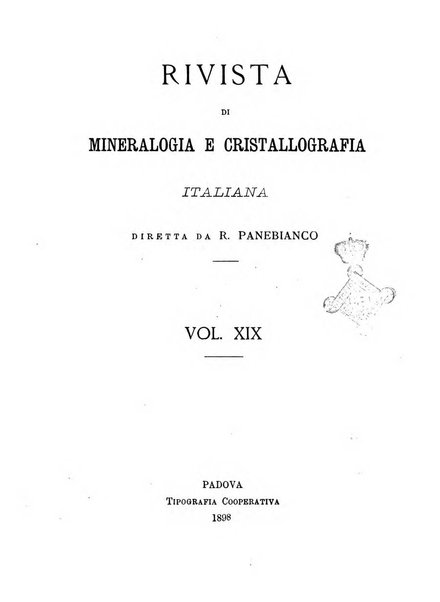 Rivista di mineralogia e cristallografia italiana