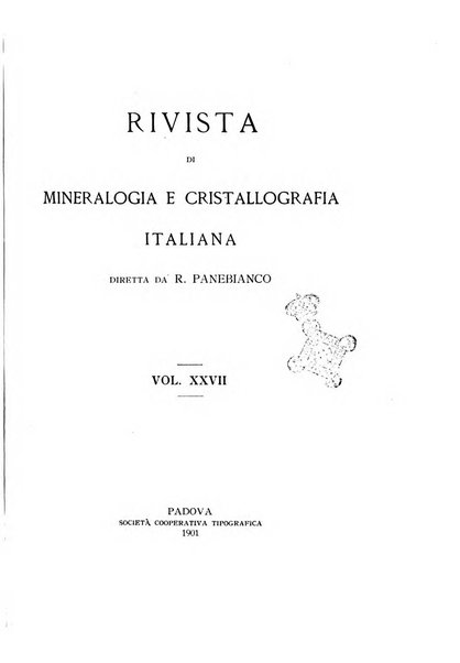 Rivista di mineralogia e cristallografia italiana