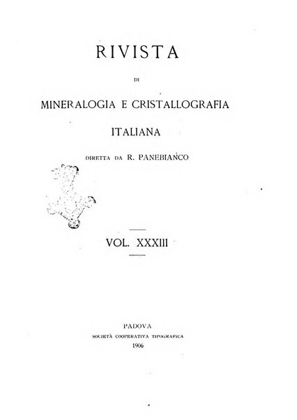 Rivista di mineralogia e cristallografia italiana