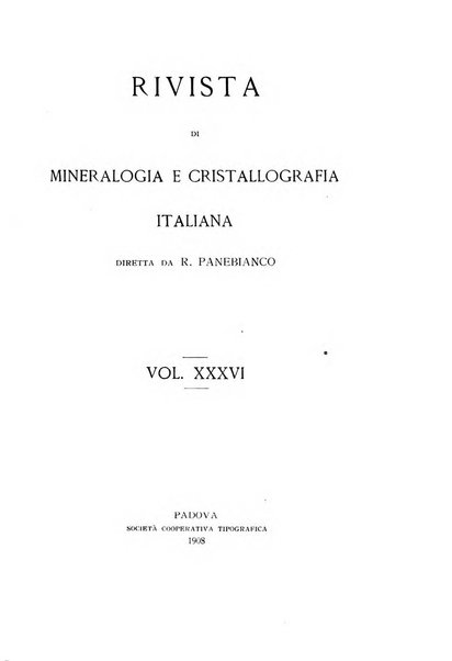 Rivista di mineralogia e cristallografia italiana