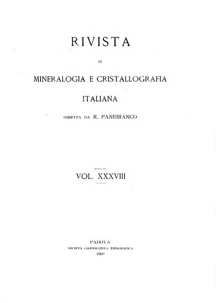 Rivista di mineralogia e cristallografia italiana