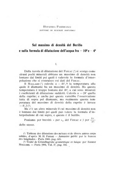 Rivista di mineralogia e cristallografia italiana