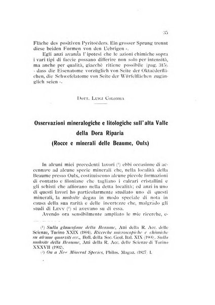 Rivista di mineralogia e cristallografia italiana