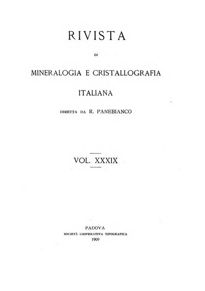 Rivista di mineralogia e cristallografia italiana