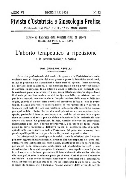 Rivista di ostetricia e ginecologia pratica organo della Societa siciliana di ostetricia e ginecologia