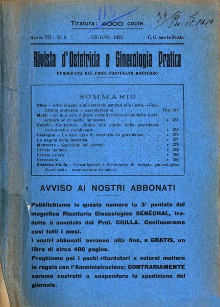 Rivista di ostetricia e ginecologia pratica organo della Societa siciliana di ostetricia e ginecologia