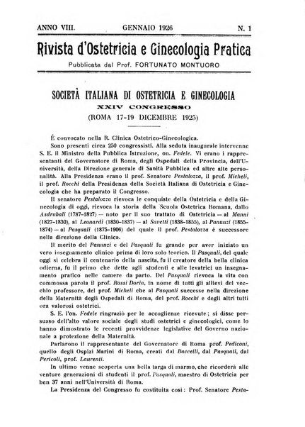 Rivista di ostetricia e ginecologia pratica organo della Societa siciliana di ostetricia e ginecologia