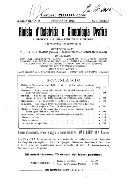 Rivista di ostetricia e ginecologia pratica organo della Societa siciliana di ostetricia e ginecologia