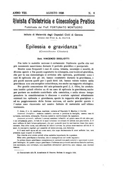 Rivista di ostetricia e ginecologia pratica organo della Societa siciliana di ostetricia e ginecologia